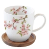 Sakura kubek 350ml z drewnianym spodkiem
